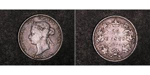 25 Cent Canada Argento Vittoria (1819 - 1901)