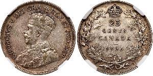 25 Cent Canada Argento Giorgio V (1865-1936)