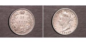 25 Cent Canada Argento Vittoria (1819 - 1901)