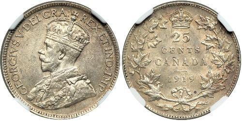 25 Cent Canada Argento Giorgio V (1865-1936)