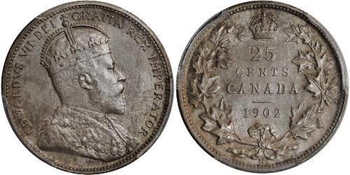 25 Cent Canada Argento Edoardo VII (1841-1910)