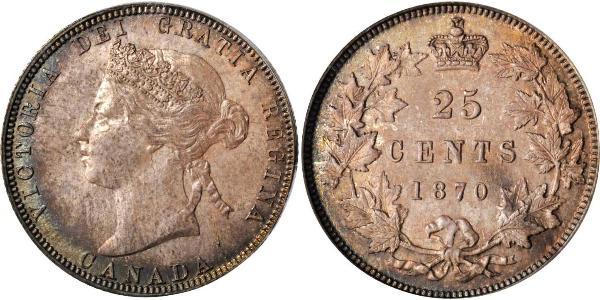 25 Cent Canada Argento Vittoria (1819 - 1901)