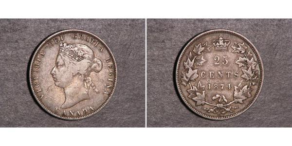 25 Cent Canada Argento Vittoria (1819 - 1901)