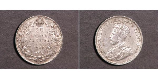 25 Cent Canada Argento Giorgio V (1865-1936)