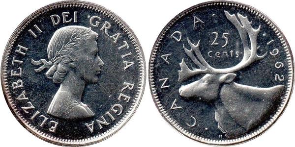 25 Cent Canada Argento Elisabetta II (1926-2022)