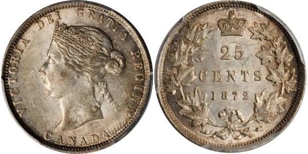 25 Cent Canada Argento Vittoria (1819 - 1901)
