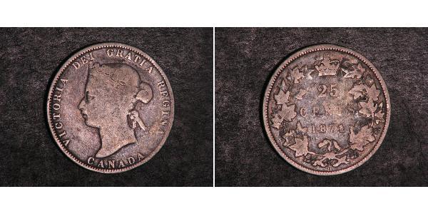 25 Cent Canada Argento Vittoria (1819 - 1901)