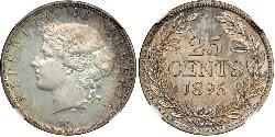 25 Cent Liberia Argento 