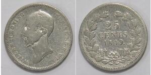 25 Cent Regno dei Paesi Bassi (1815 - ) Argento Guglielmo II dei Paesi Bassi (1792 - 1849)