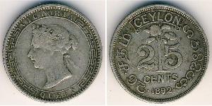 25 Cent Sri Lanka Argento 