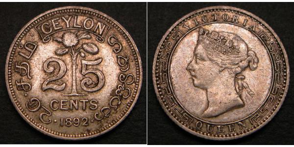 25 Cent Sri Lanka Argento 