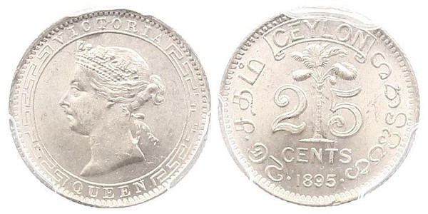 25 Cent Sri Lanka Argento 