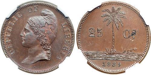 25 Cent Liberia Bronce 