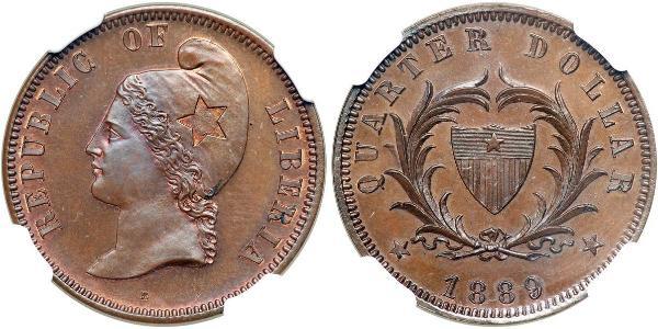 25 Cent Liberia Bronzo 