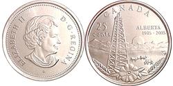 25 Cent Canada Copper Elizabeth II (1926-2022)