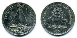 25 Cent Bahamas Copper/Nickel 