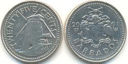 25 Cent Barbados Copper/Nickel 