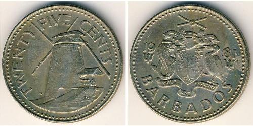 25 Cent Barbados Copper/Nickel 