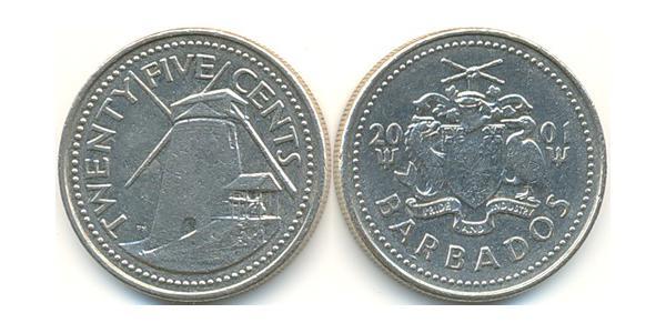 25 Cent Barbados Copper/Nickel 