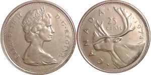 25 Cent Canada Copper/Nickel Elizabeth II (1926-2022)