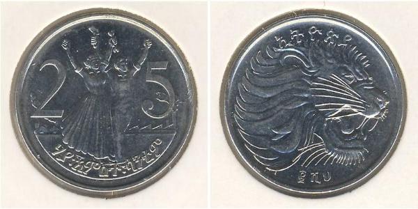 25 Cent Ethiopia Copper/Nickel 