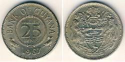 25 Cent Guyana Copper/Nickel 