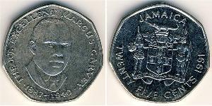 25 Cent Jamaica (1962 - ) Copper/Nickel 