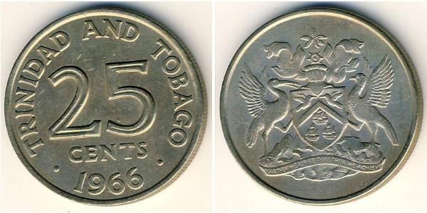25 Cent Trinidad and Tobago Copper/Nickel 