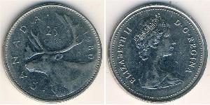 25 Cent Canada Cuivre/Nickel Elizabeth II (1926-2022)