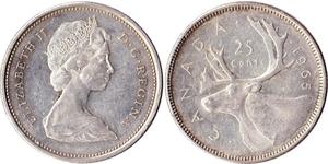 25 Cent Canada Cuivre/Nickel Elizabeth II (1926-2022)