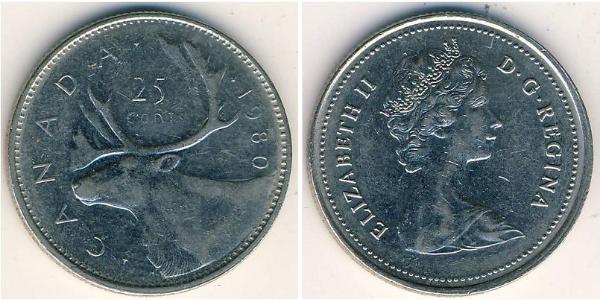 25 Cent Canada Cuivre/Nickel Elizabeth II (1926-2022)