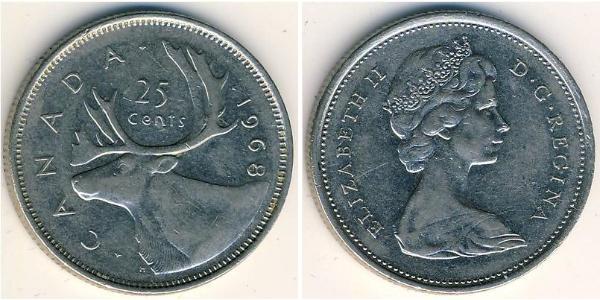 25 Cent Kanada Kupfer/Nickel Elizabeth II (1926-2022)