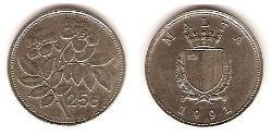 25 Cent Malta Kupfer/Nickel 