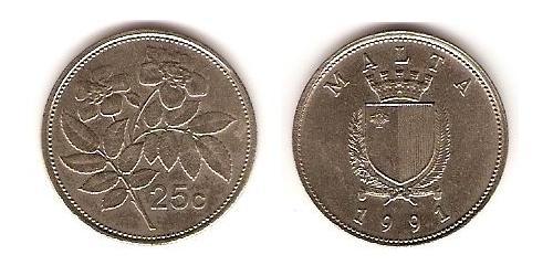 25 Cent Malta Kupfer/Nickel 