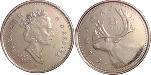 25 Cent Canada Nichel Elisabetta II (1926-2022)