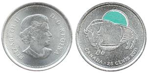 25 Cent Canada Nichel Elisabetta II (1926-2022)