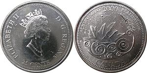 25 Cent Canada Nichel Elisabetta II (1926-2022)