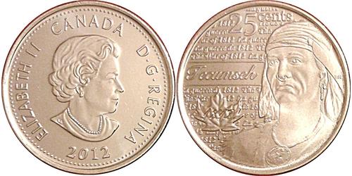 25 Cent Canada Nichel Elisabetta II (1926-2022)