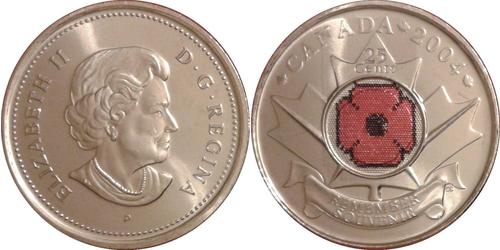 25 Cent Canada Nichel Elisabetta II (1926-2022)