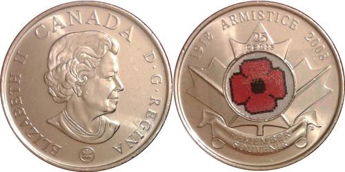 25 Cent Canada Nichel Elisabetta II (1926-2022)