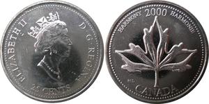 25 Cent Canada Nickel Elizabeth II (1926-2022)