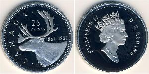 25 Cent Kanada Nickel Elizabeth II (1926-2022)