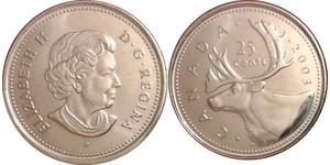 25 Cent Kanada Nickel Elizabeth II (1926-2022)