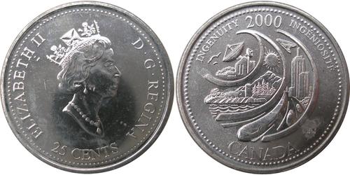 25 Cent Kanada Nickel Elizabeth II (1926-2022)