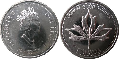 25 Cent Kanada Nickel Elizabeth II (1926-2022)