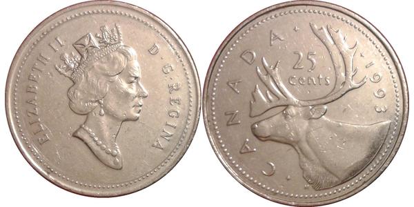 25 Cent Kanada Nickel Elizabeth II (1926-2022)