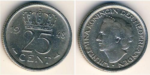 25 Cent Kingdom of the Netherlands (1815 - ) Nickel 