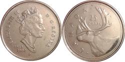 25 Cent Canadá Níquel Isabel II (1926-2022)