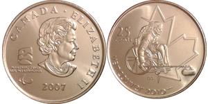 25 Cent Canadá Níquel Isabel II (1926-2022)