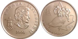 25 Cent Canadá Níquel Isabel II (1926-2022)